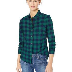 Pendleton - Audrey Fitted Flannel Shirt TM273 | XS | Blue & Green Buffalo Check